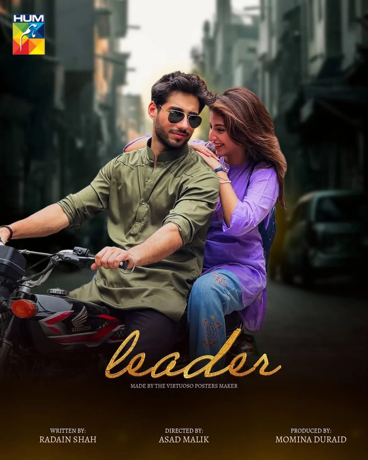 Leader is a popular 2026 Pakistani television drama series airing on HUM TV. The show centers on the intense world of university student politics, exploring how power, ideology, and romance collide within a volatile feudal setup.🎬 Main PlotThe narrative follows Mansoor (played by Ali Raza), a determined farmer's son who enters university with a fierce vision to dismantle feudal oppression and build a just society. As he rises to prominence as a student activist, his core ideals are pushed to the limit when he falls in love with Rubab (played by Kinza Hashmi). Rubab happens to be the daughter of the powerful feudal lord and politician ("Dada Sahab") whom Mansoor is actively fighting against.👥 Cast and CrewLead Actors: Ali Raza (as Mansoor) & Kinza Hashmi (as Rubab)Supporting Cast: Farhan Tahir, Ali Safina, Sachal Afzal (as Asif), Yousuf Bashir Qureshi, Nadia Hussain, and Saqib Sameer.Writer: Radain ShahDirector: Asad Mumtaz MalikProducer: Momina Duraid Productions🕒 Broadcast ScheduleThe drama premiered on March 28, 2026. New episodes are broadcast every Sunday at 8:00 PM PKT on the HUM TV Channel, with episodes made available digitally shortly after.
