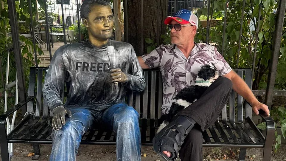 The 6-foot-4-inch uncommissioned memorial sculpture of the late Turning Point USA co-founder Charlie Kirk, handcrafted by Queens-based Italian artist Sergio Furnari out of metal and resin, is scheduled for a public unveiling in New York City's Times Square on September 10, 2026, at 2:23 PM to mark the exact one-year anniversary of Kirk's death. Intended by Furnari to serve as a "freedom statue" celebrating free speech, open dialogue, and political bravery, the monument depicts Kirk seated while holding a microphone to mirror his final public appearance at Utah Valley University. However, the project faces severe financial and logistical hurdles, as Furnari claims to have spent roughly $100,000 of his own money—even selling his apartment to keep the project alive—while his GoFundMe crowdsourcing efforts have struggled, raising less than $8,000 of a $150,000 goal. Beyond financial strain, the independent installation has ignited intense public polarization and online backlash across platforms like X and Instagram, with critics fiercely questioning the monument's aesthetic merit, its relevance to a politically progressive New York City, and its legal status as an unapproved public installation, leading many to predict that the sculpture will face immediate municipal removal or public defacement upon its arrival.
