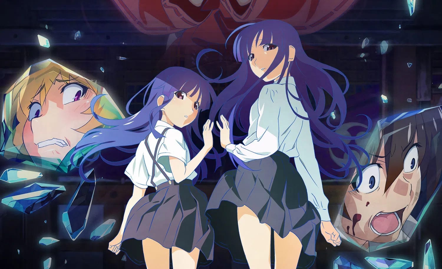 Higurashi: When They Cry (Japanese: Higurashi no Naku Koro ni) is an acclaimed murder mystery and psychological horror multimedia franchise. Created by Ryukishi07 and 07th Expansion, it originated as a series of independent visual novels in 2002. The plot takes place in June 1983 within the isolated, rural village of Hinamizawa. It follows a transfer student named Keiichi Maebara and his school friends as they become entangled in a cycle of paranoia, horrific murders, and supernatural anomalies linked to the local village deity, Oyashiro-sama.