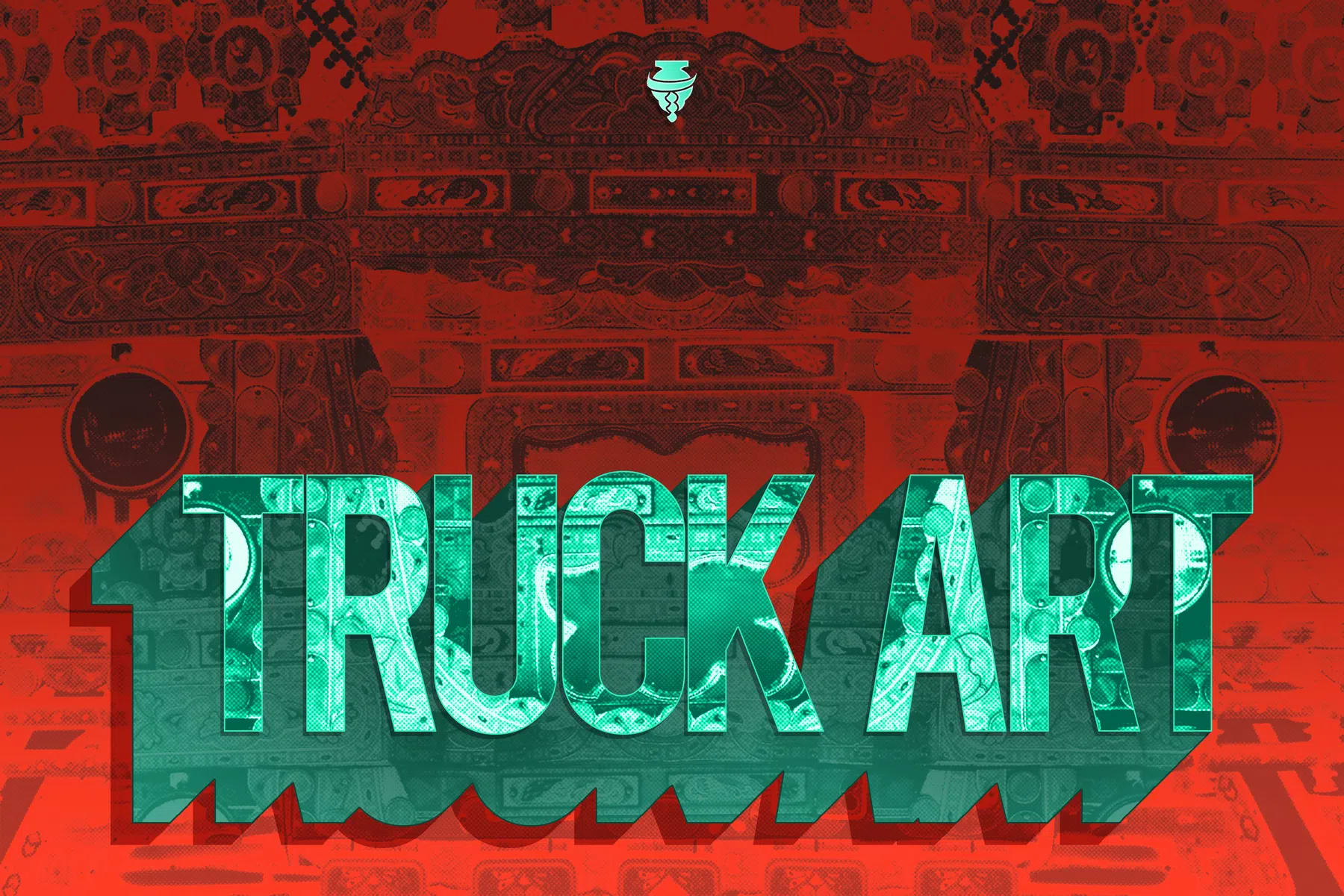 Truck Art in Pakistan is a world-renowned, multi-sensory folk art phenomenon that transforms heavy cargo vehicles, long-haul buses, and local rickshaws into hyper-saturated, moving galleries of cultural history and personal identity. Dating back to the 1920s when British-imported Bedford trucks first began dominating local transit, the craft initially served a purely functional purpose, forcing transportation companies to paint distinct brand logos so that illiterate cargo handlers could quickly identify vehicle ownership. Following the independence of Pakistan in 1947, this utilitarian marking system rapidly blossomed into an aggressive creative competition, expanding throughout major transport hubs in Karachi, Lahore, Rawalpindi, and Peshawar as drivers spent fortunes—often equivalent to two years of hard-earned salary—to turn their vehicles into a physical "home away from home". Every single square inch of a traditional truck is densely layered by a guild of highly specialized artisans, including blacksmiths who forge steel chassis extensions, carpenters who carve the iconic towering Taj (crown) above the cab, and master painters (Ustads) who work entirely freehand to apply hyper-vibrant enamels and intricate Chamak Patti (reflective sticker mosaics) that burst into a dazzling, neon-like glow under high-beam headlights on pitch-black mountain passes. The complex visual vocabulary painted onto these metal panels functions as a rolling mirror of Pakistani society, juxtaposing talismanic symbols like giant human eyes to ward off the evil eye (Nazar) with majestic wildlife like falcons or tigers symbolizing speed and ferocity, pristine landscapes of alpine lakes, and portrait murals dedicated to legendary Sufi saints, military heroes, or pop-culture icons like Nusrat Fateh Ali Khan. Furthermore, the art transcends the purely visual medium by engaging the sense of sound; heavy iron chains lined with dozens of small brass bells hang low from the bumpers, creating a rhythmic, unmistakable jingling chime that echoes down the Karakoram Highway long before the vehicle itself comes into view—a feature that famously prompted international observers to affectionately dub them "Jingle Trucks." Bridging the gap between a grueling labor industry and high-concept aesthetics, this unique artistic tradition has effectively broken out of its highway origins, evolving into a celebrated global sub-genre that now influences international street art, modern interior decor, commercial aviation livery, and high-fashion runways across the globe. Design by painter and designer, Awais Shaukat, who founded Pakistan's first art publication, PakistaniArt.